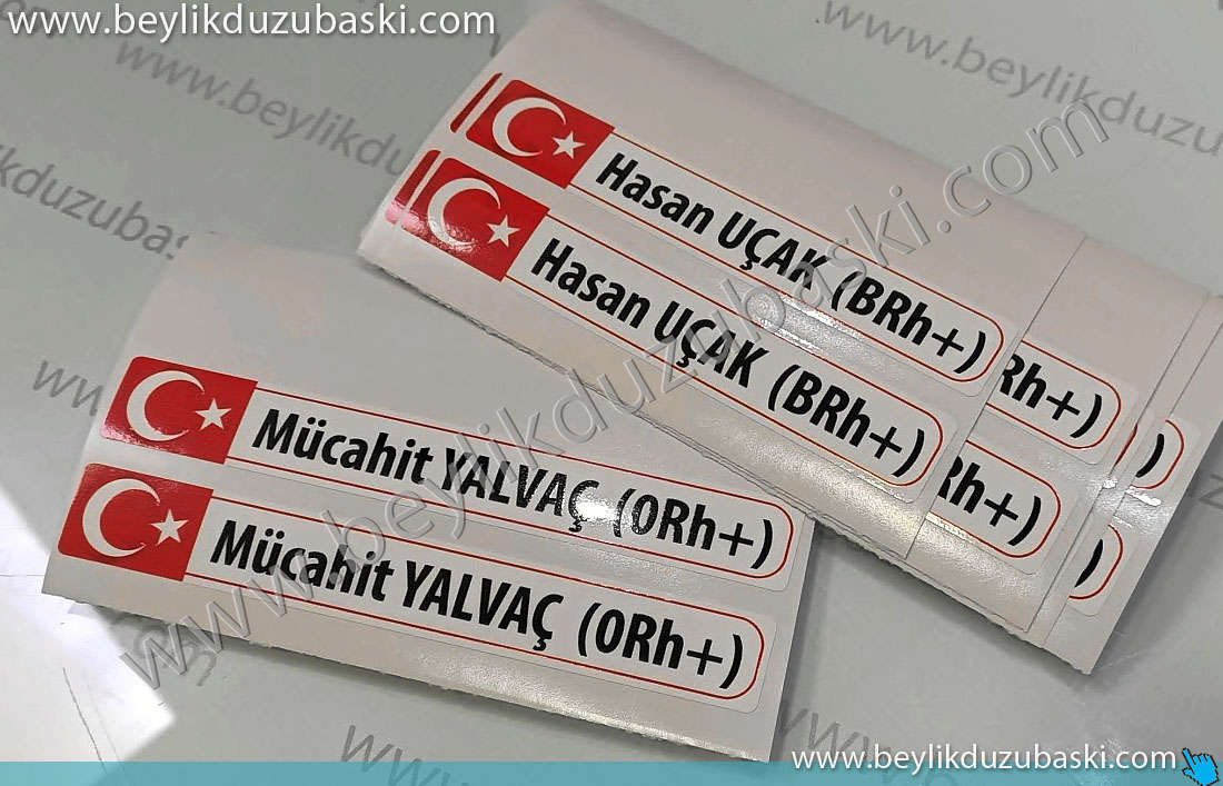 araba için kan grubu, etiket, türk bayraklı, isim soyisim ve kangurubu yazılı acil, dış mekan dayanıklı etiket