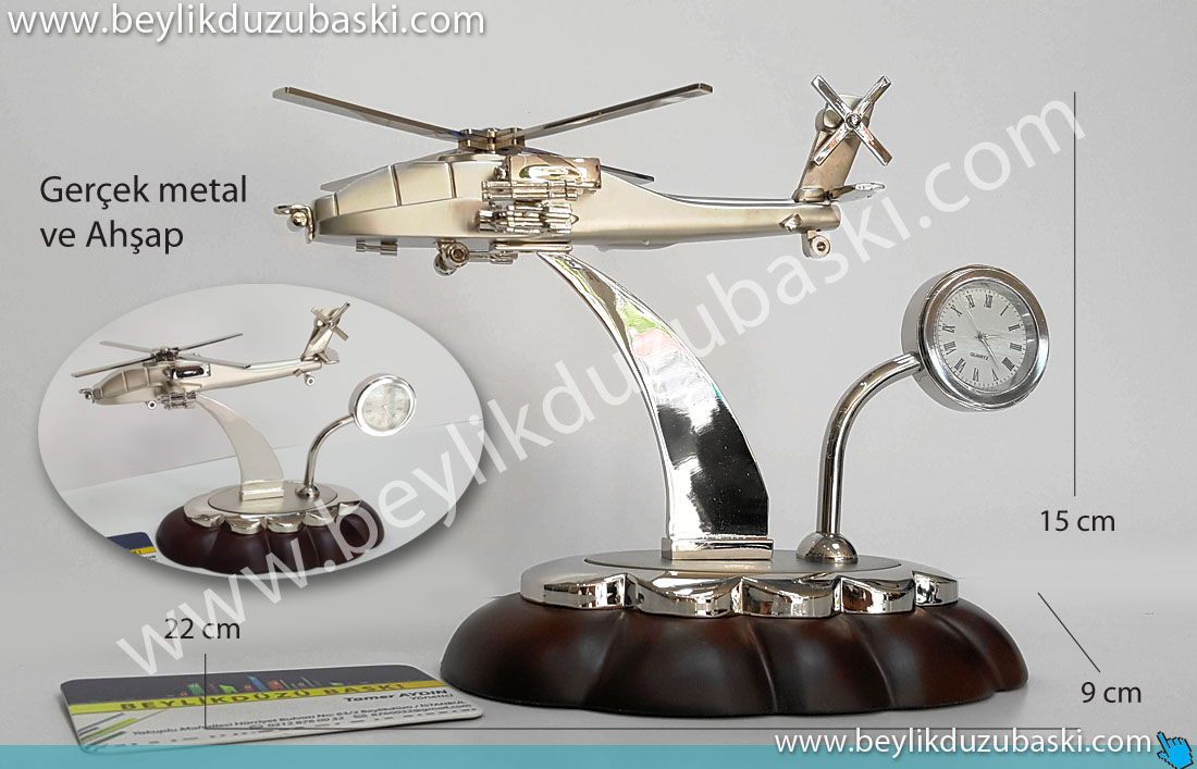 helikopter masa isimliği, metal helikopter, masa isimliği, isim baskılı masa üzeri hediyelik