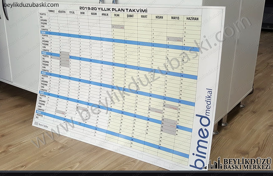 yıllık plan baskısı, yıllık plan takvimi, kaliteli yıllık plan, uygun fiyatlı tabela baskısı