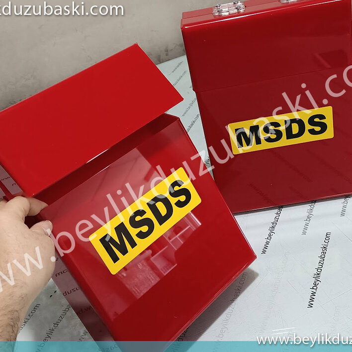 MSDS kutusu, kaliteli MSDS kutusu, özel üretim, Malzeme güvenlik kutusu, pleksi malzeme kutusu, sipariş üzerine üretilir, renk seçenekleri vardır