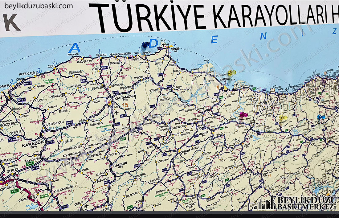 türkiye karayolları haritası, detaylı, duvar haritası, metal taban, mıknatıslı harita, alüminyum çerçeve