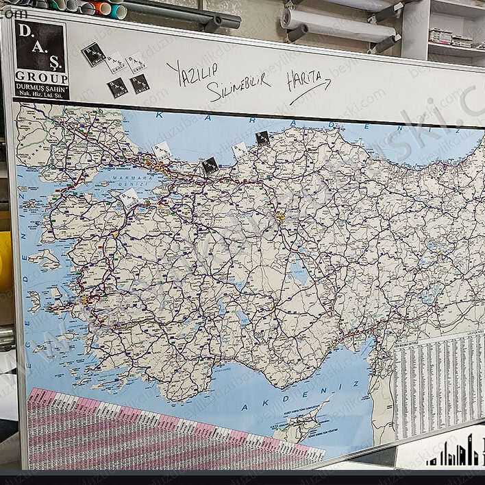 200x120 cm harita, Türkiye karayolları haritası, güncel karayolu haritası, kaliteli harita baskısı, yazılıp silinebilen harita, mıknatıs yapışan harita, imalat, hızlı üretim