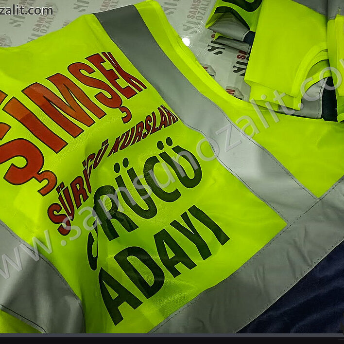 Driving school vest, reflective vest print, quality product, 2-color quality material, course vest, phosphorescent, reflective vest, quality product, printed on, price including printing, same day shipping
