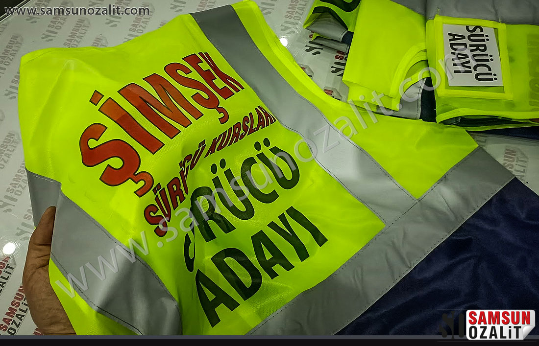 Driving school vest, reflective vest print, quality product, 2-color quality material, course vest, phosphorescent, reflective vest, quality product, printed on, price including printing, same day shipping