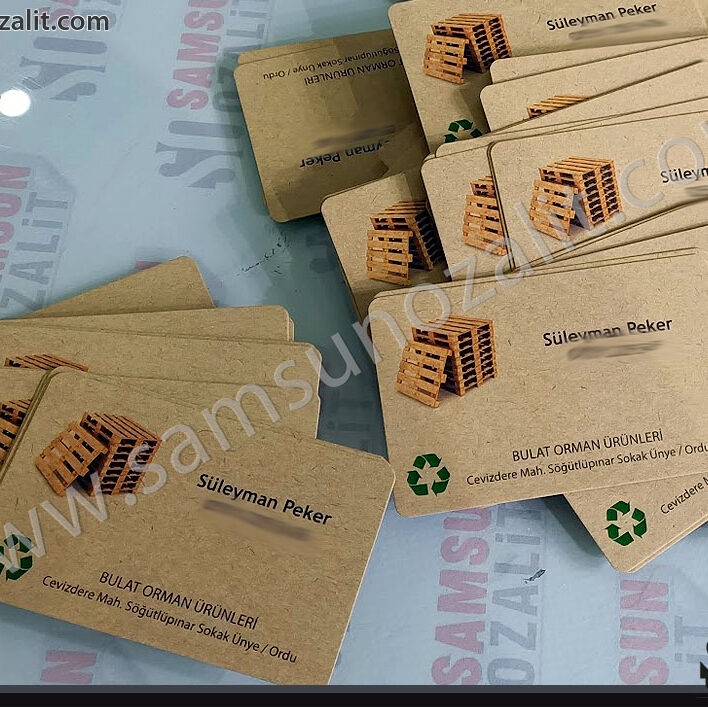 kraft business card, recycling business card, high quality fast production business card, an example of a recycling business card printed from kraft cardboard, design support is provided, business card printing center, quality printing, fast production, same day shipping,