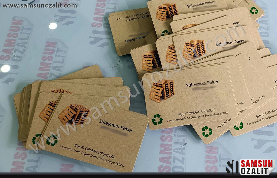 kraft business card, recycling business card, high quality fast production business card, an example of a recycling business card printed from kraft cardboard, design support is provided, business card printing center, quality printing, fast production, same day shipping,