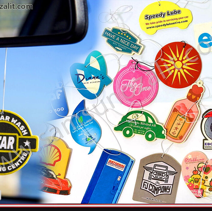 car air freshener manufacturing, promotional car air freshener, bagged product, at least 1000 pieces are made, good quality, the smell does not disappear immediately, smooth product, cardboard car air freshener, 2-sided printed, promotional production center, quality product, fast production, standard size product price, special cut to size can be made